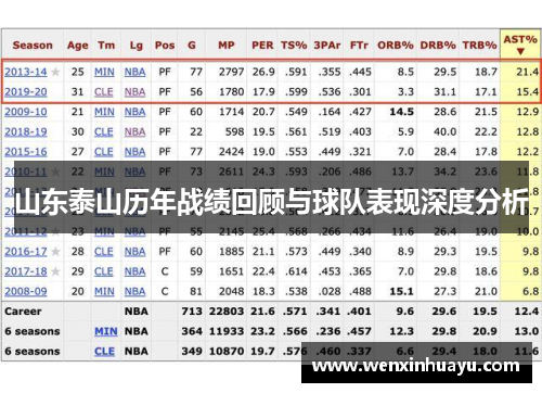 山东泰山历年战绩回顾与球队表现深度分析